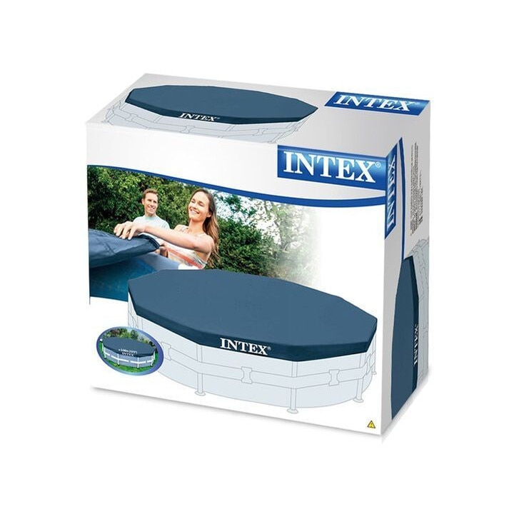 Prelata rotunda pentru piscina Intex 28031, D366xH25 cm, PVC, bleumarin Household NewTrend