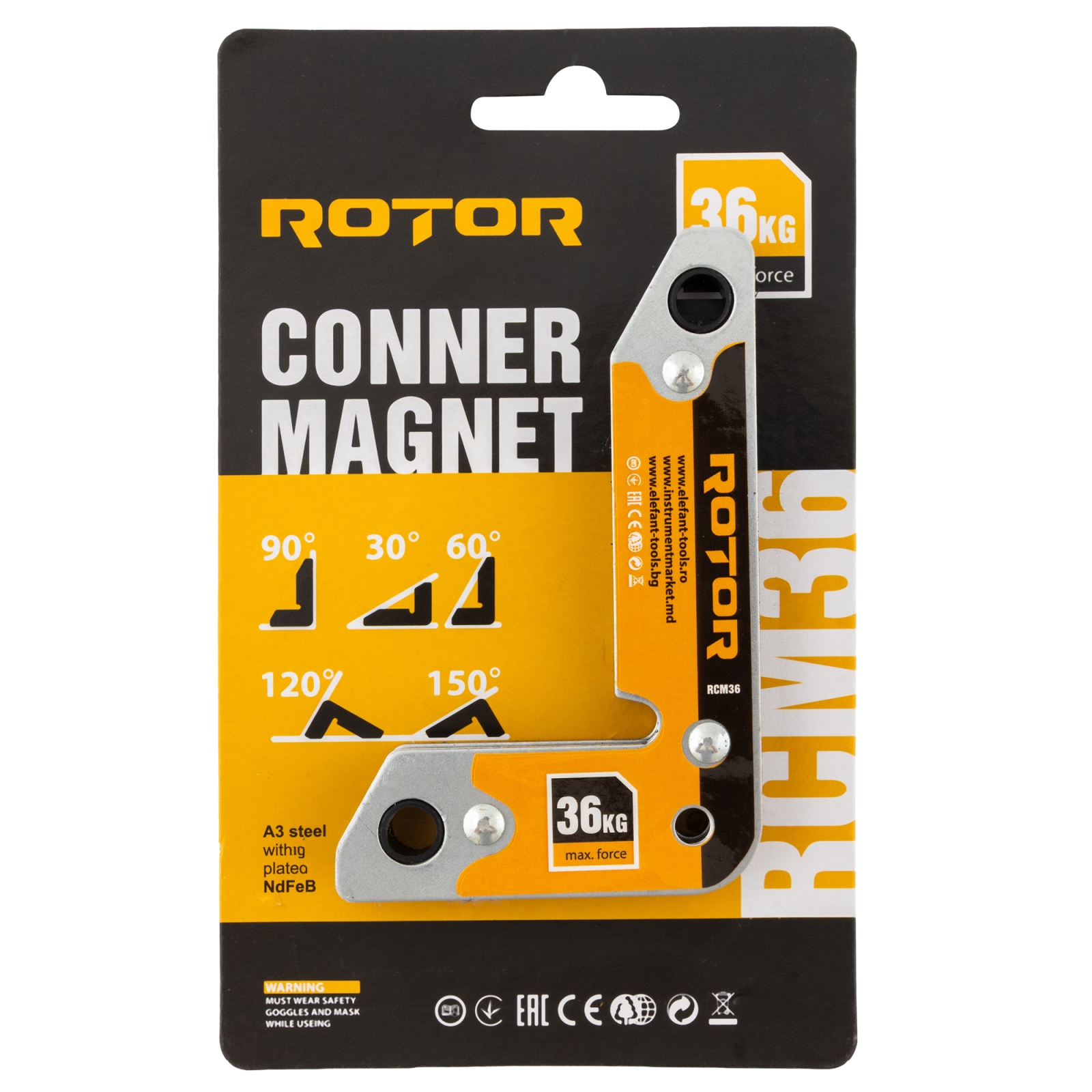 Suport magnetic pentru sudura pe colt RCM36, ROTOR Innovative ReliableTools