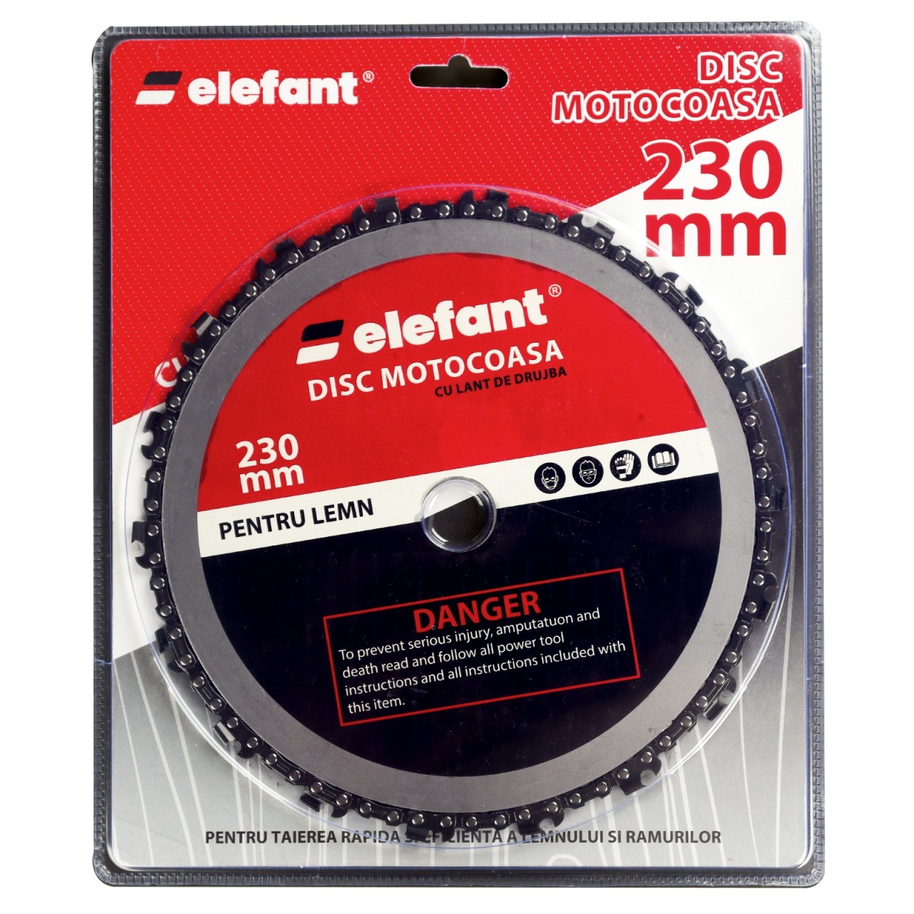 Disc motocoasă cu lanț de drujbă 230x25.4 mm – ELEFANT Innovative ReliableTools