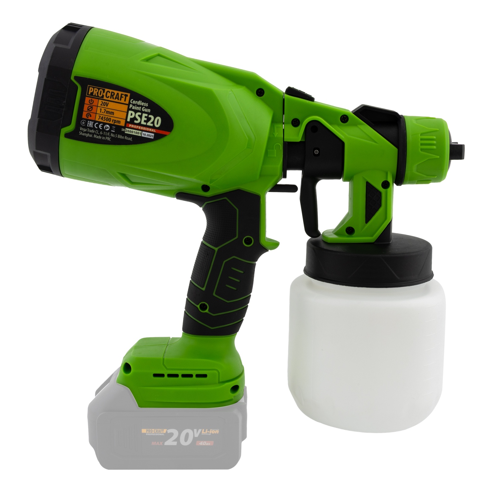 Pistol de vopsit cu acumulator 800W PROCRAFT PSE20 Innovative ReliableTools