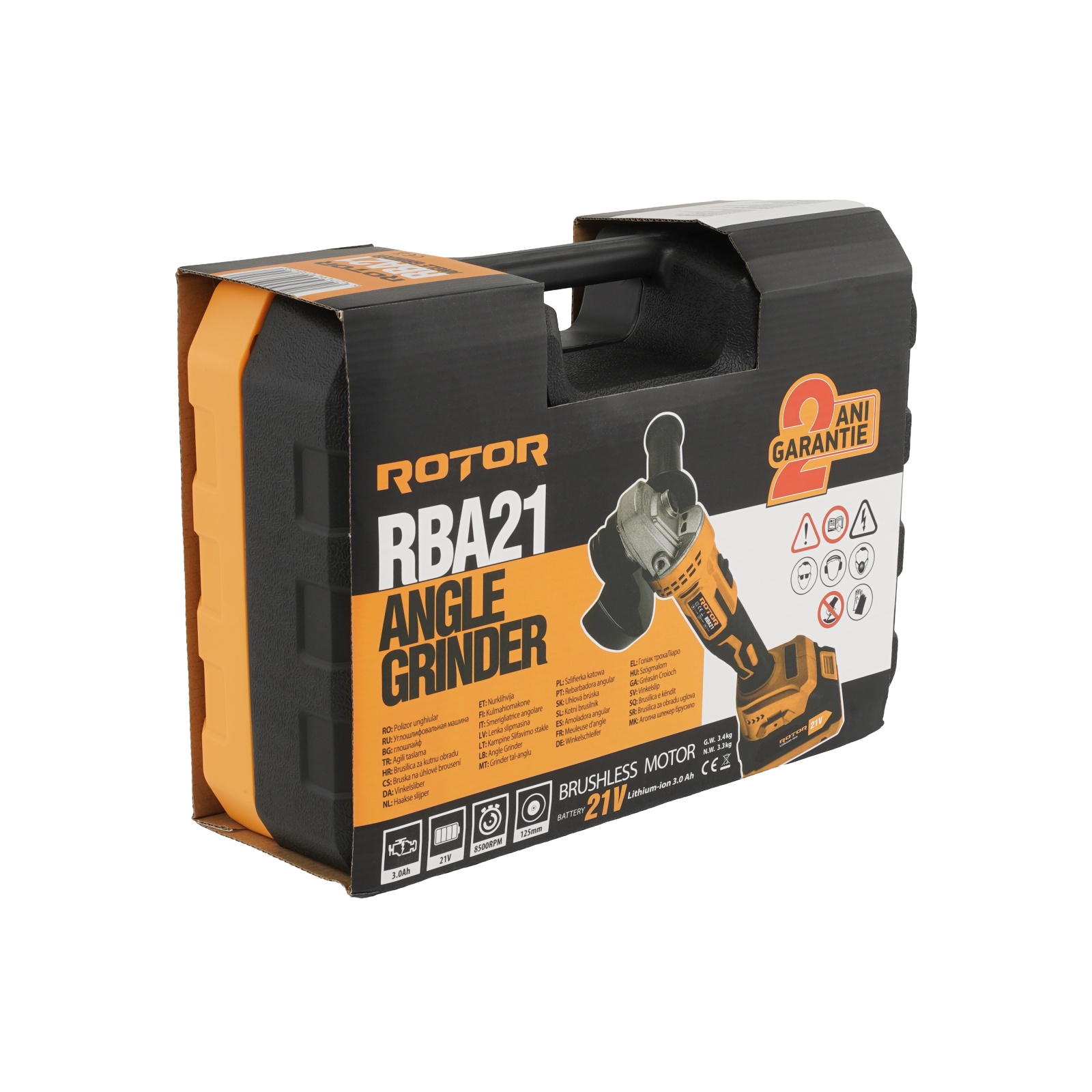 Polizor unghiular cu variator, ROTOR RBA21,8500 RPM, cu acumulator 21 V /3 Ah Innovative ReliableTools