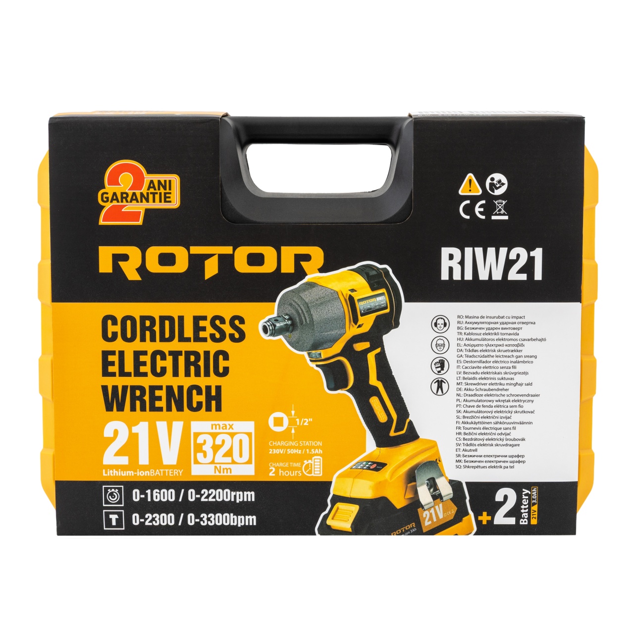Autofiletanta cu impact pe acumulator ROTOR RIW21, 21 V /3 Ah, 320 Nm 2200 rot/min, 3300 BPM Innovative ReliableTools