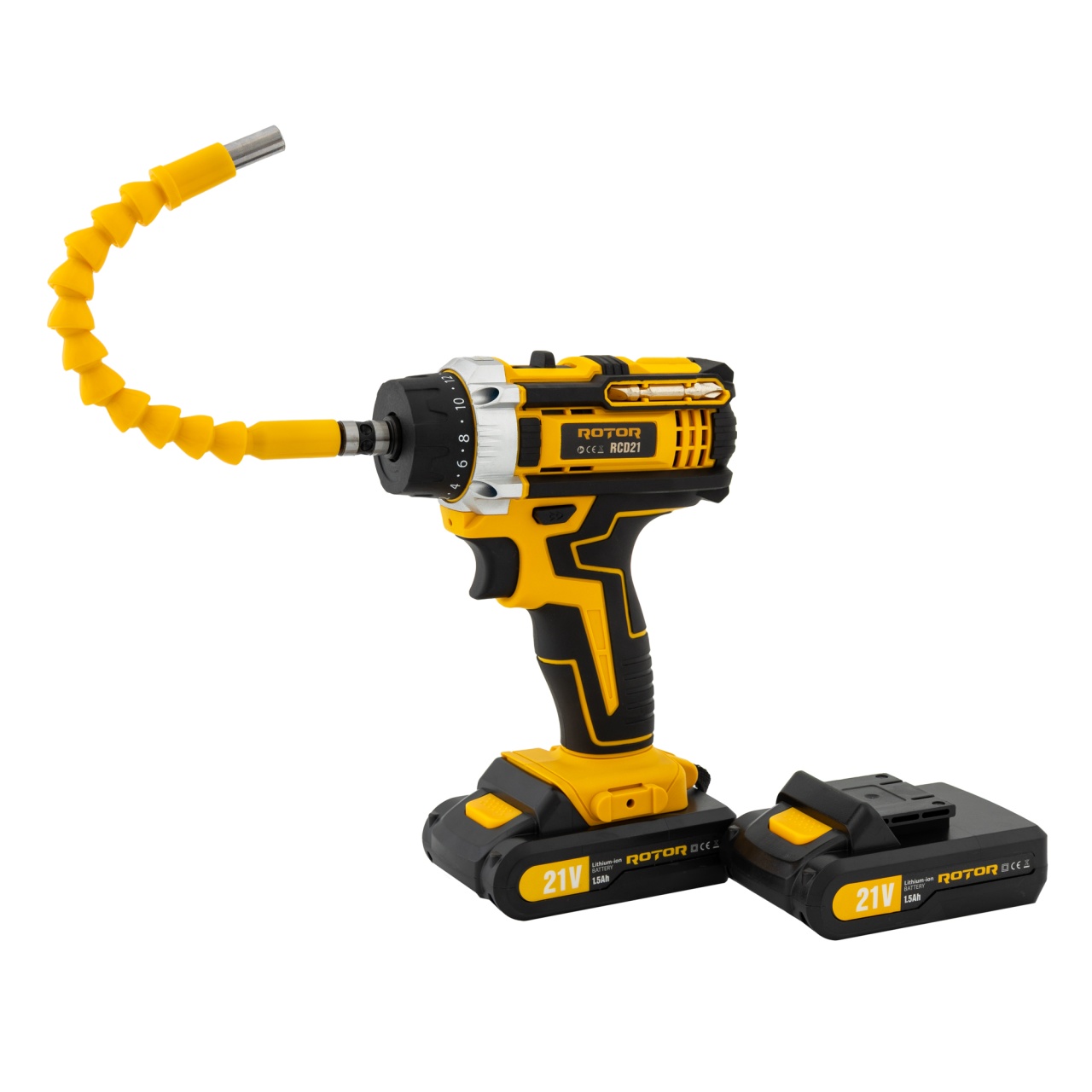 Trusa autofiletanta pe acumulator 21V ROTOR RCD21 + biti, 1350 RPM, Brushless Innovative ReliableTools