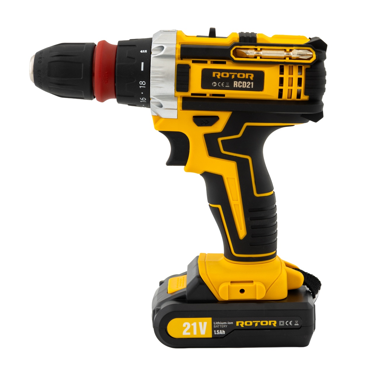 Trusa autofiletanta pe acumulator 21V ROTOR RCD21 + biti, 1350 RPM, Brushless Innovative ReliableTools