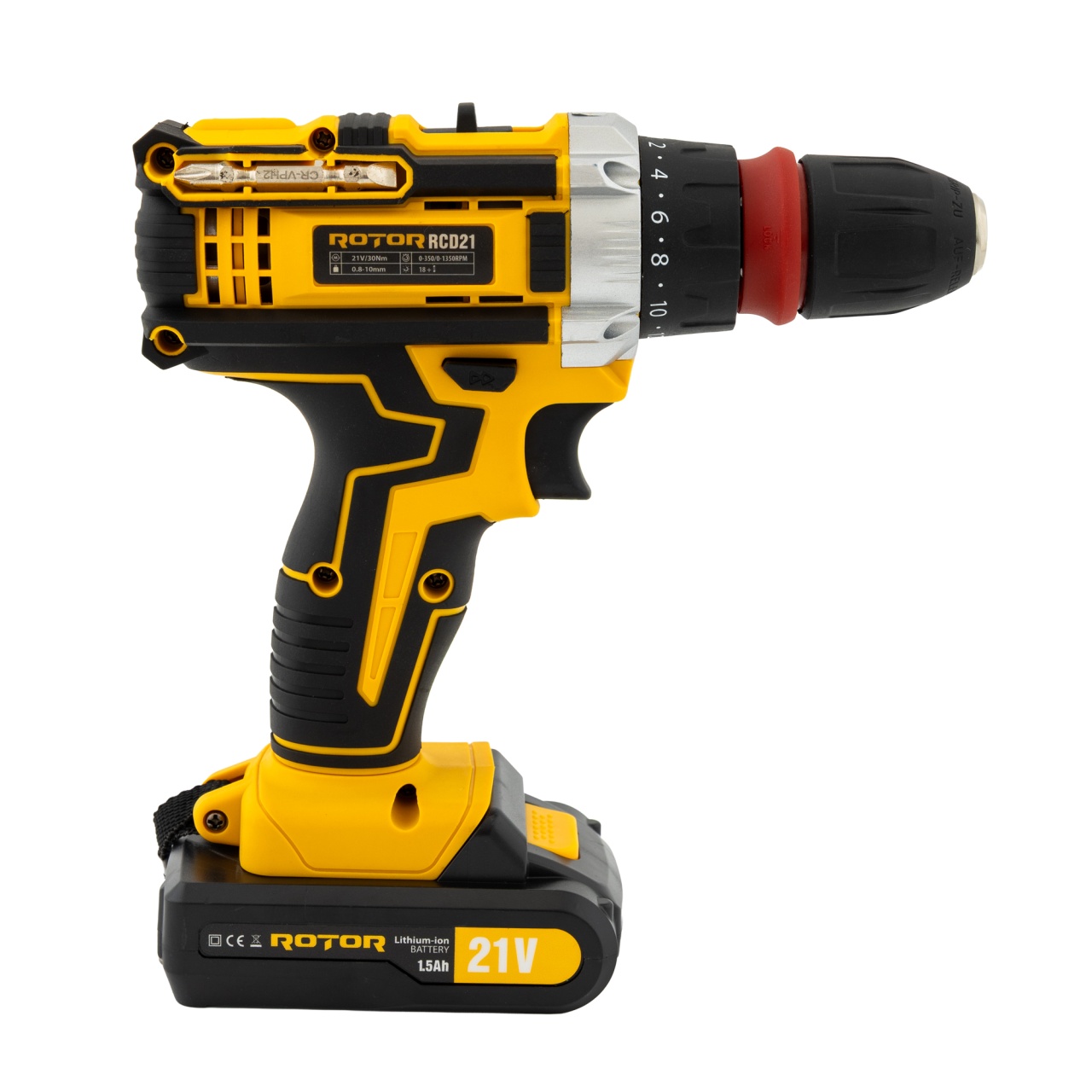 Trusa autofiletanta pe acumulator 21V ROTOR RCD21 + biti, 1350 RPM, Brushless Innovative ReliableTools