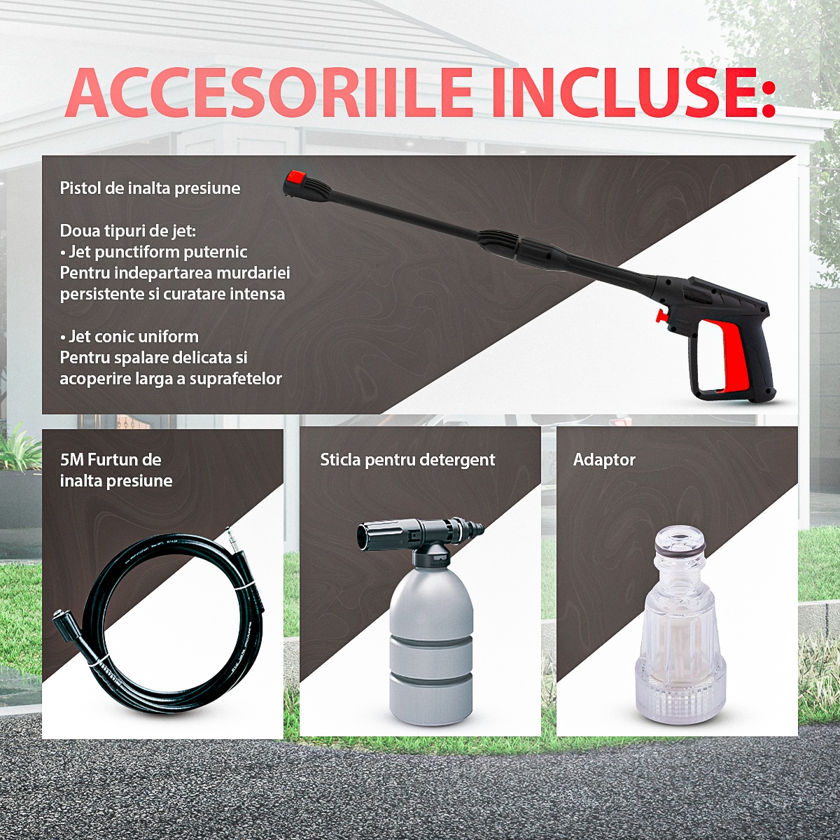 Aparat de spalat cu presiune ELEFANT E-90P-D, 1600 W, 480l/h, 90bar, lungime furtun 5 m Innovative ReliableTools