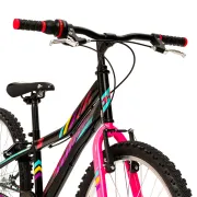 Bicicleta Copii DHS Turbo - 24 Inch, Negru-Roz Ultimate FactoryBikes