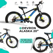Bicicleta Copii Devron Alaska - 20 Inch, Negru-Albastru Ultimate FactoryBikes