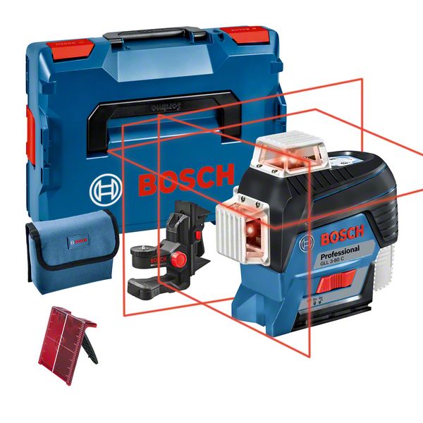 Bosch GLL 3-80 C Nivela laser cu linii, 30m, receptor 120m, precizie 0.2mm/m + BM1 + L-Boxx ProAdvanced PowerfulTools