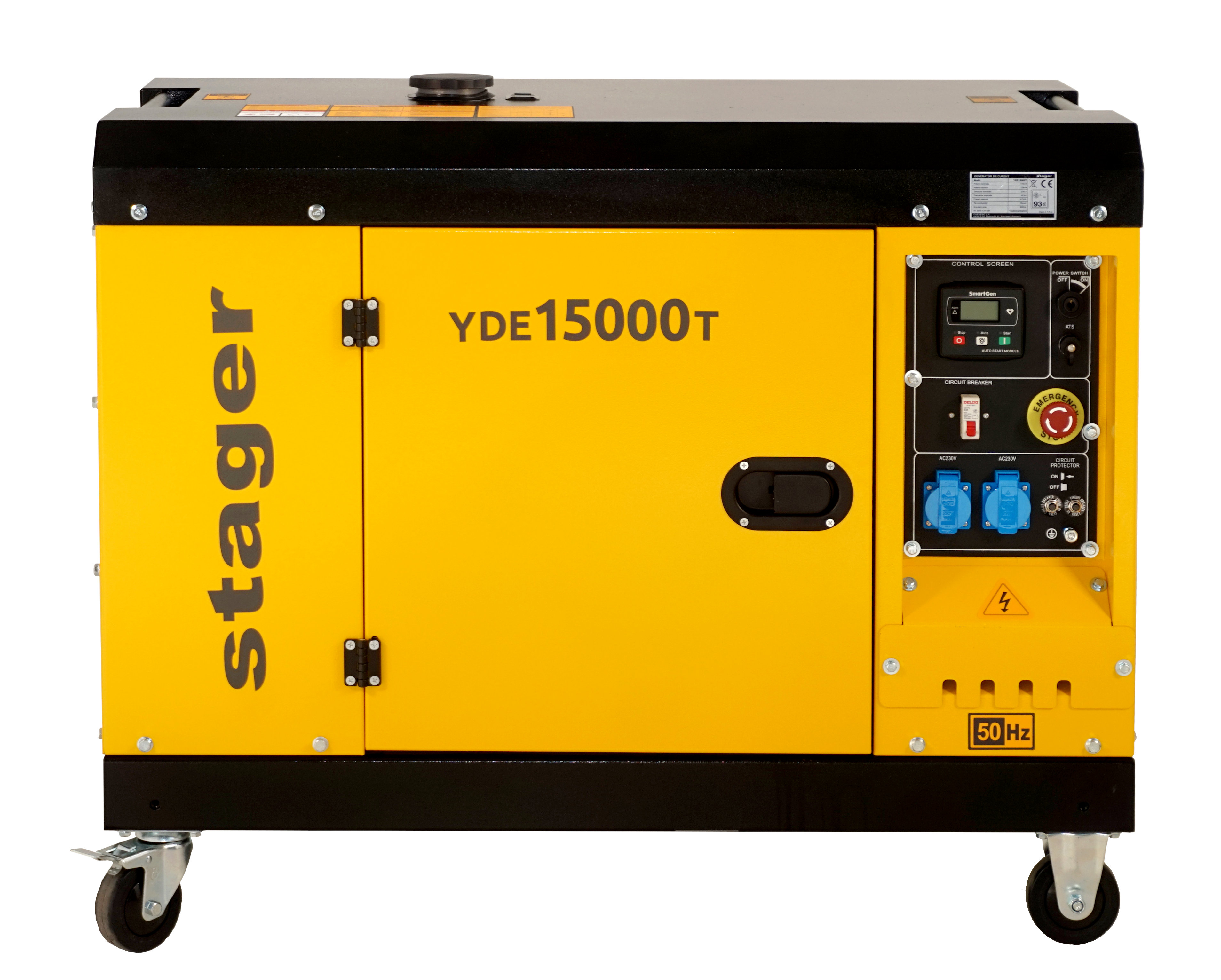 Stager YDE15000T Generator insonorizat 12kVA, 48A, 3000rpm, monofazat, diesel, pornire electrica ProAdvanced PowerfulTools