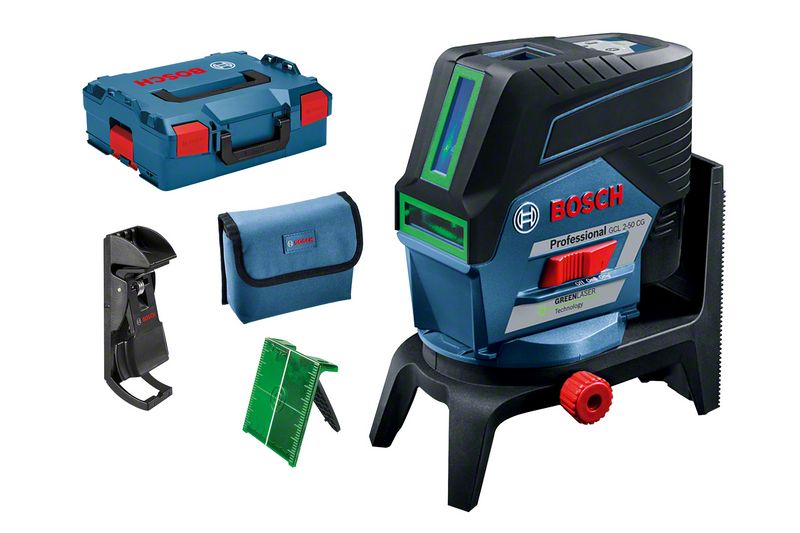 Bosch GCL 2-50 CG + RM 2 + BM 3 (solo) Nivela laser verde cu linii (20 m) cu Bluetooth + Suport professional + Clema pentru tavan + L-Boxx ProAdvanced PowerfulTools
