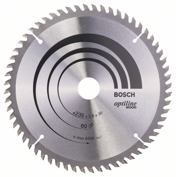 Bosch Panza ferastrau circular Optiline Wood, 235x30x2.8mm, 60T, reductie 25mm ProAdvanced PowerfulTools