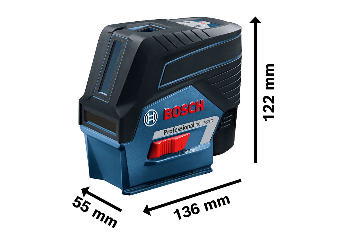 Bosch GCL 2-50C + RM2 + BM3 + Set nivela laser cu linii + Clema pentru tavan + L-BOXX ProAdvanced PowerfulTools