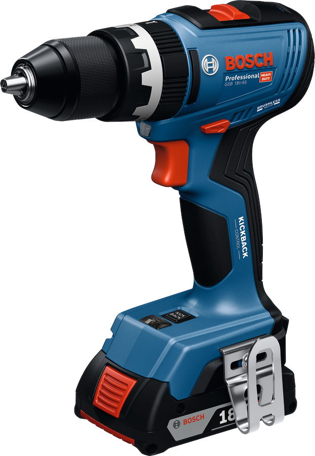 Bosch GSB 18V-65 Masina de gaurit si insurubat 18V + 2 acumulatori 5.0Ah + incarcator GAL 18V-40 + L-Boxx ProAdvanced PowerfulTools