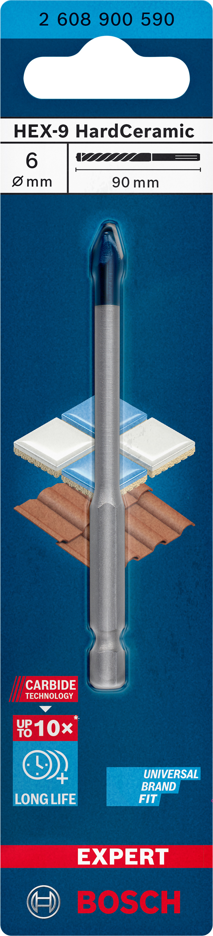 Bosch Burghiu Expert Hex-9 HardCeramic, 6x90mm ProAdvanced PowerfulTools