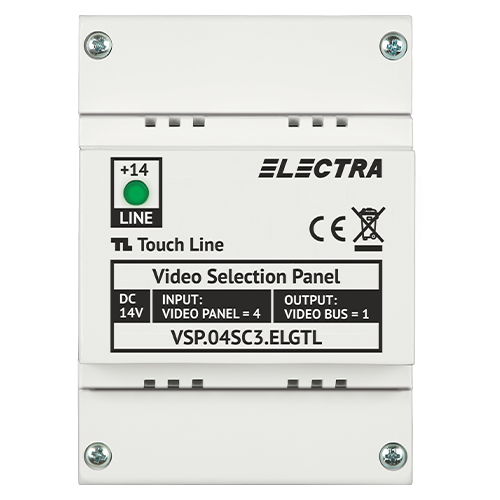 DOZA SELECTIE PANOURI VIDEO 4 INTRARI - conectori cu surub BUS IN/OUT 1/1, 4 iesiri - ELECTRA VSP.04SC3.ELGTL SafetyGuard Surveillance
