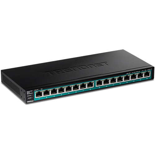 Switch 16 porturi Gigabit PoE/PoE+ 120W - TRENDnet TPE-TG161H SafetyGuard Surveillance