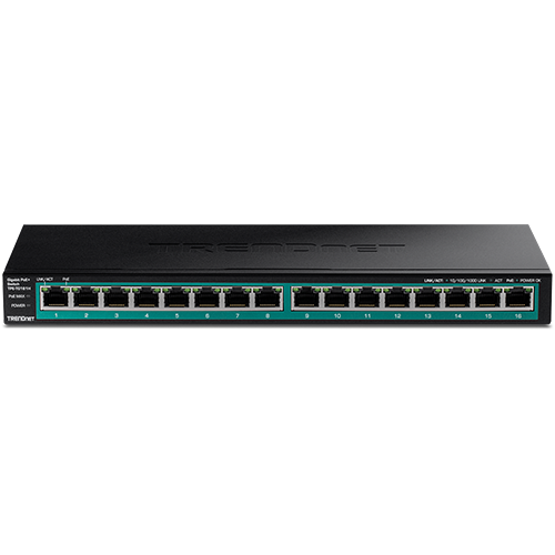 Switch 16 porturi Gigabit PoE/PoE+ 120W - TRENDnet TPE-TG161H SafetyGuard Surveillance