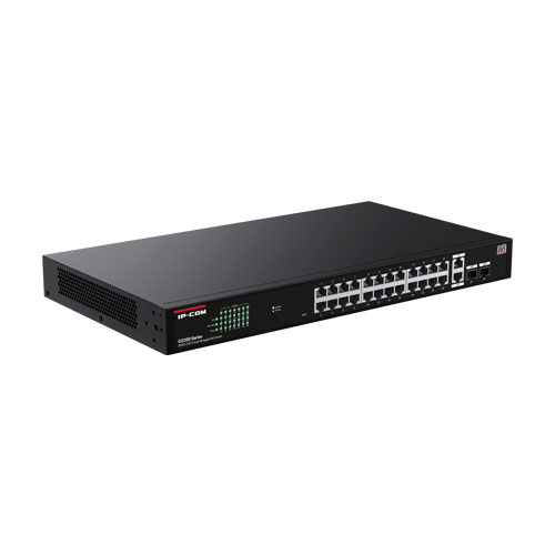 Switch 24 porturi PoE RJ45 Gigabit, 2 x RJ45 Gigabit, 2 x SFP Gigabit, Management, 1U - IP-COM G2228P-24-410W SafetyGuard Surveillance