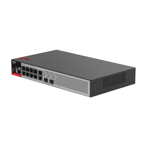 Switch 8 porturi Ruijie, RJ45 1G PoE+, 2 x SFP 2.5G, 2 x RJ45 1G, L2+ Cloud Management, RG-S2915-10GT2MS-P-L SafetyGuard Surveillance