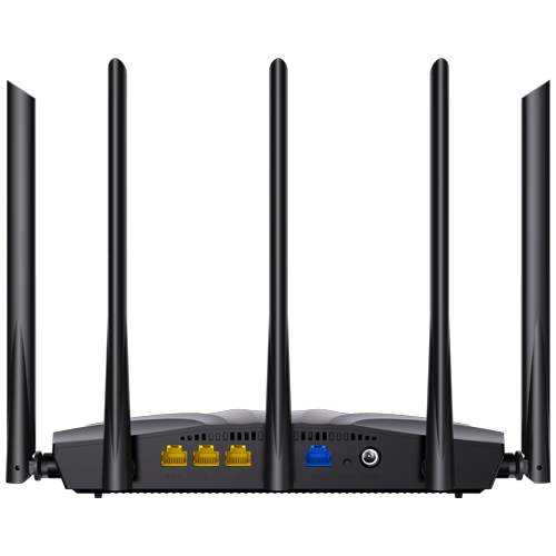 Router Wi-Fi 6, DualBand 2.4Ghz/5GHz, 300+1201Mbps, 5x6dBi, 4 porturi Gigabit - Tenda TX2-PRO SafetyGuard Surveillance