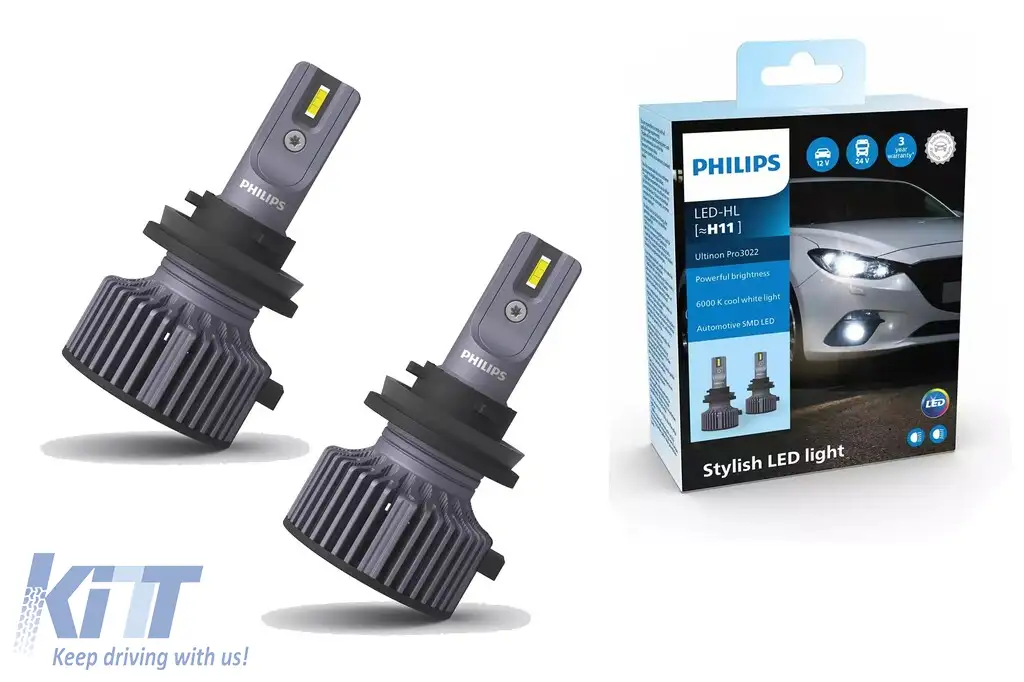 Philips Bec LED H11 12V/24V PGJ19-2 Ultinon Pro3022 HL 6000K Philips (1set) Performance AutoTuning
