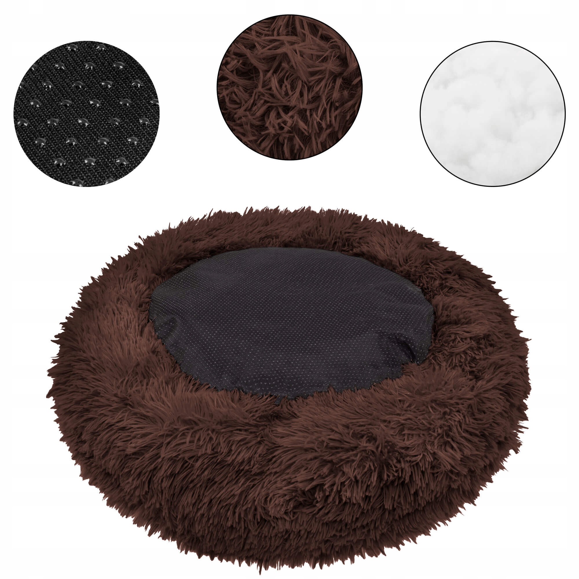 Pat Sersimo pentru caini si pisici, cu husa detasabila, maro, diametru 40cm Household NewTrend