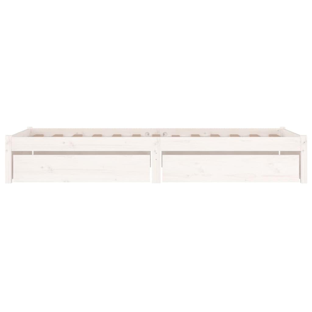 Cadru pat cu sertare, alb, 75x190 cm, mic single GartenMobel Dekor
