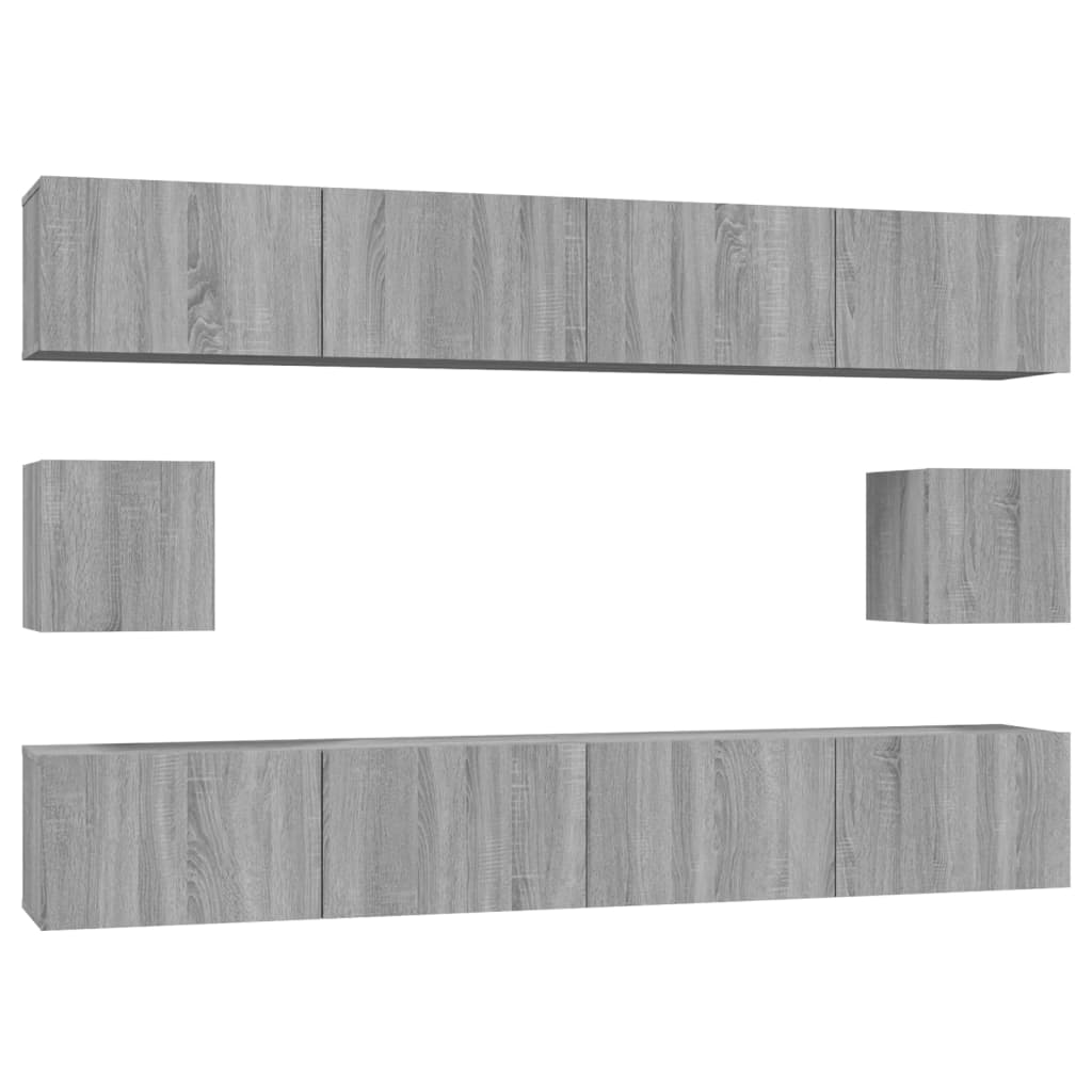 Set dulapuri TV, 6 piese, gri sonoma, lemn prelucrat GartenMobel Dekor