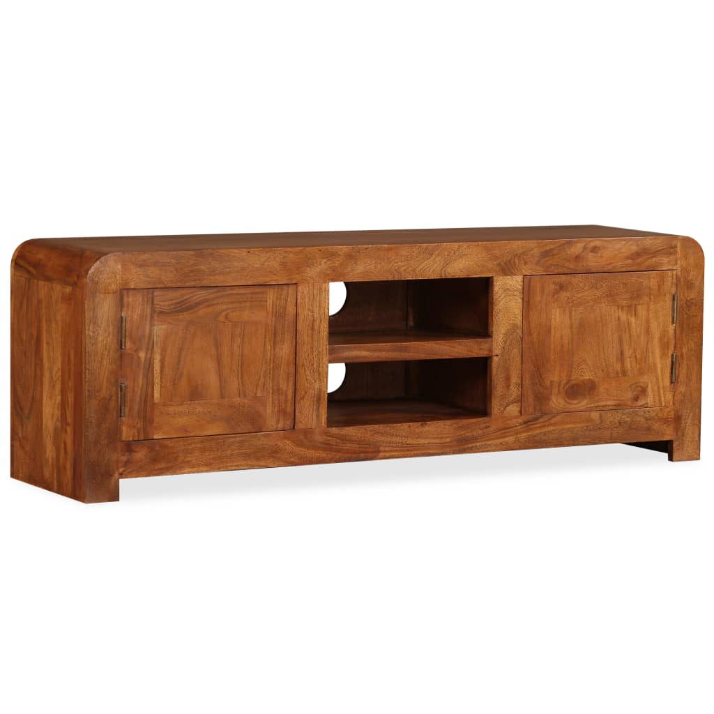 Comodă TV, lemn masiv cu finisaj tip miere, 120 x 30 x 40 cm GartenMobel Dekor