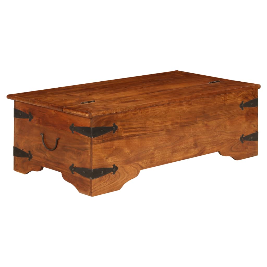 Masă de cafea lemn masiv acaciacu finisaj tip miere 110x55x35cm GartenMobel Dekor