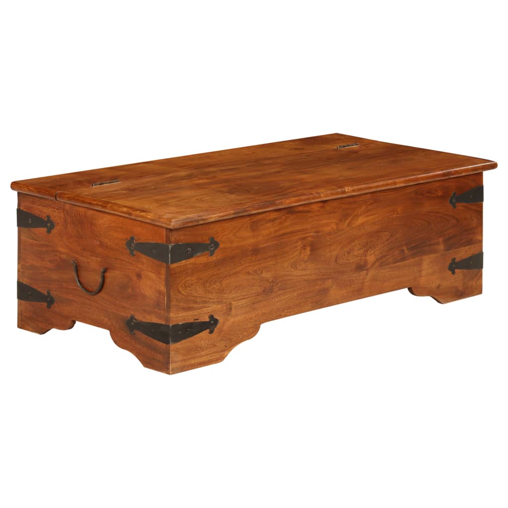 Masă de cafea lemn masiv acaciacu finisaj tip miere 110x55x35cm GartenMobel Dekor
