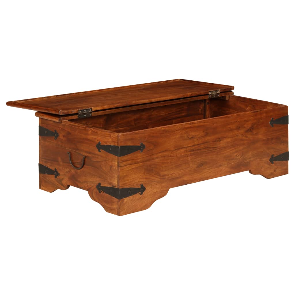 Masă de cafea lemn masiv acaciacu finisaj tip miere 110x55x35cm GartenMobel Dekor