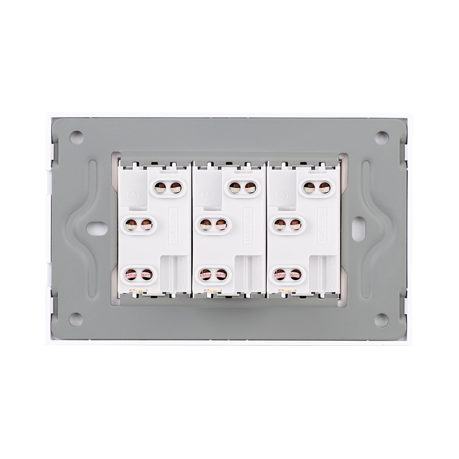 Priza Tripla cu Rama din Sticla LUXION, Standard Italian, 3M SmartElectro IntelligentHouse