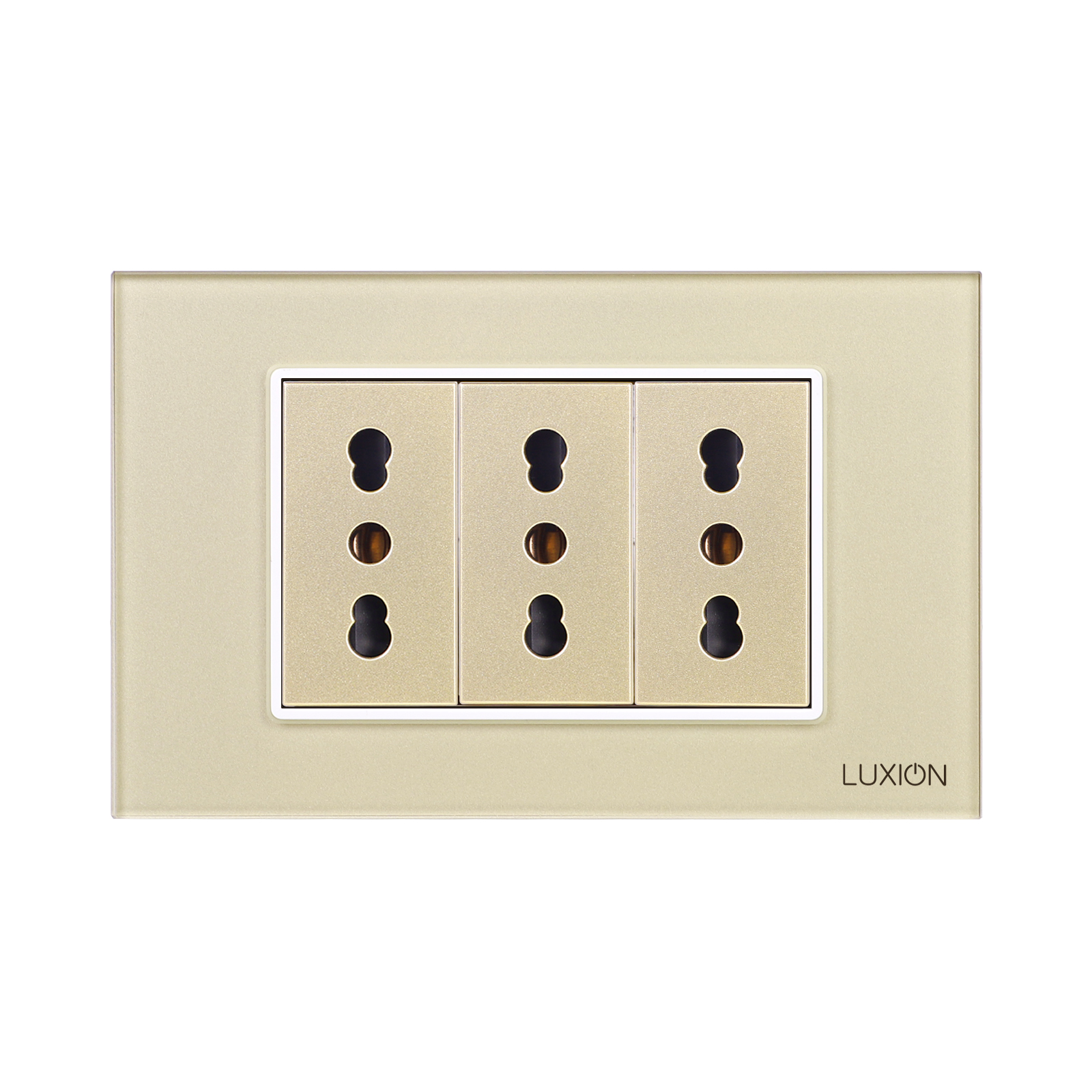 Priza Tripla cu Rama din Sticla LUXION, Standard Italian, 3M SmartElectro IntelligentHouse