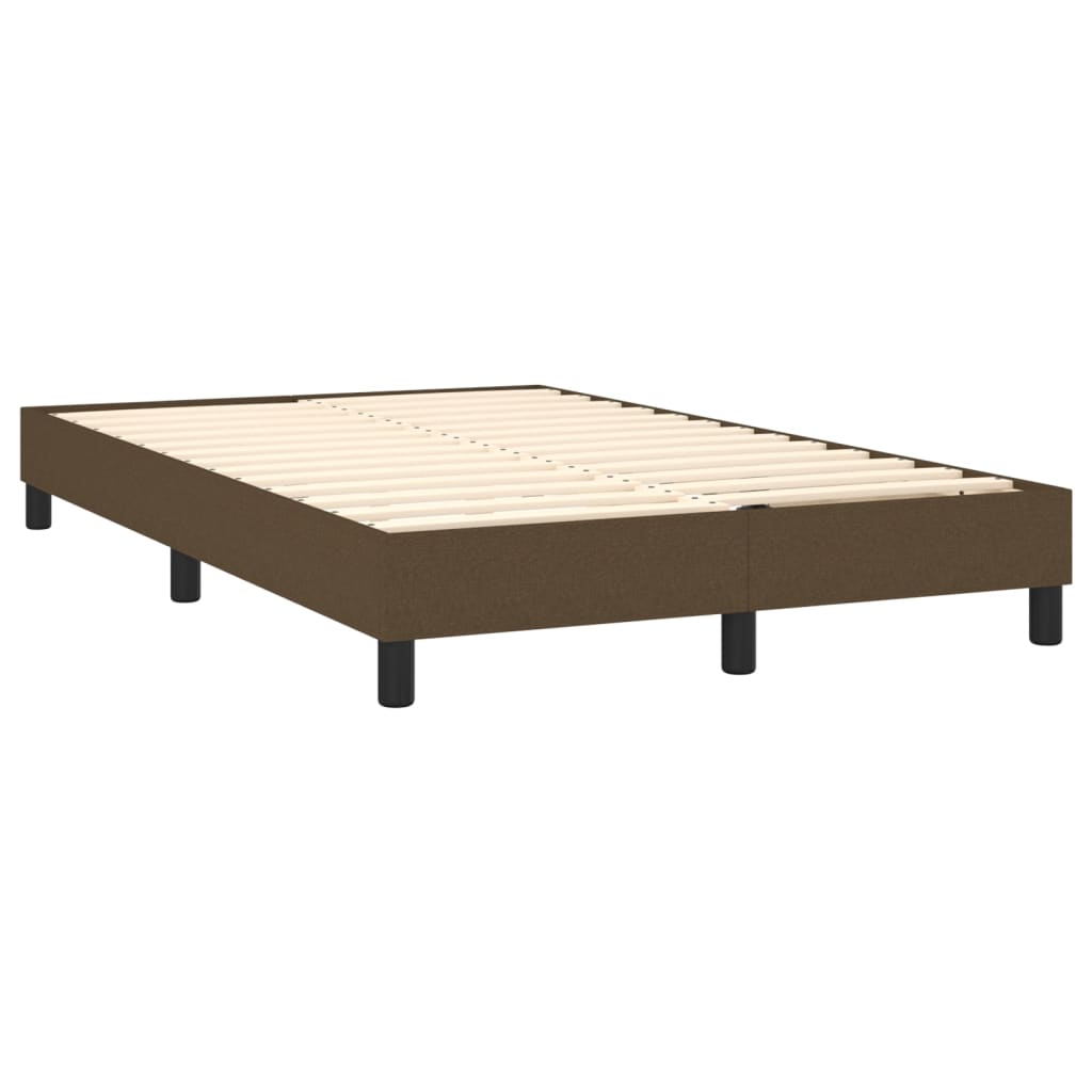 Pat cu arcuri, saltea și LED, maro închis, 120x200 cm, textil GartenMobel Dekor