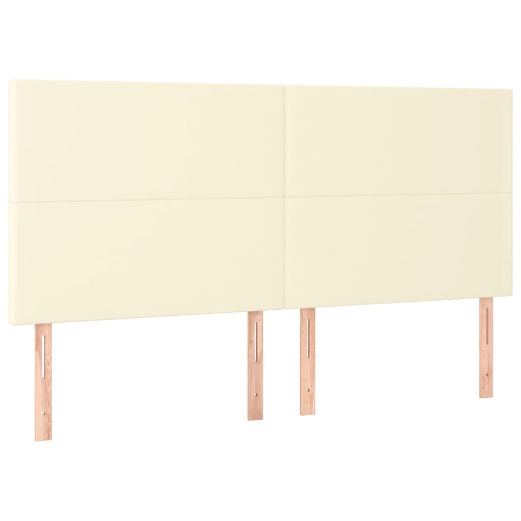 Pat continental cu saltea, crem, 200x200 cm, piele ecologică GartenMobel Dekor