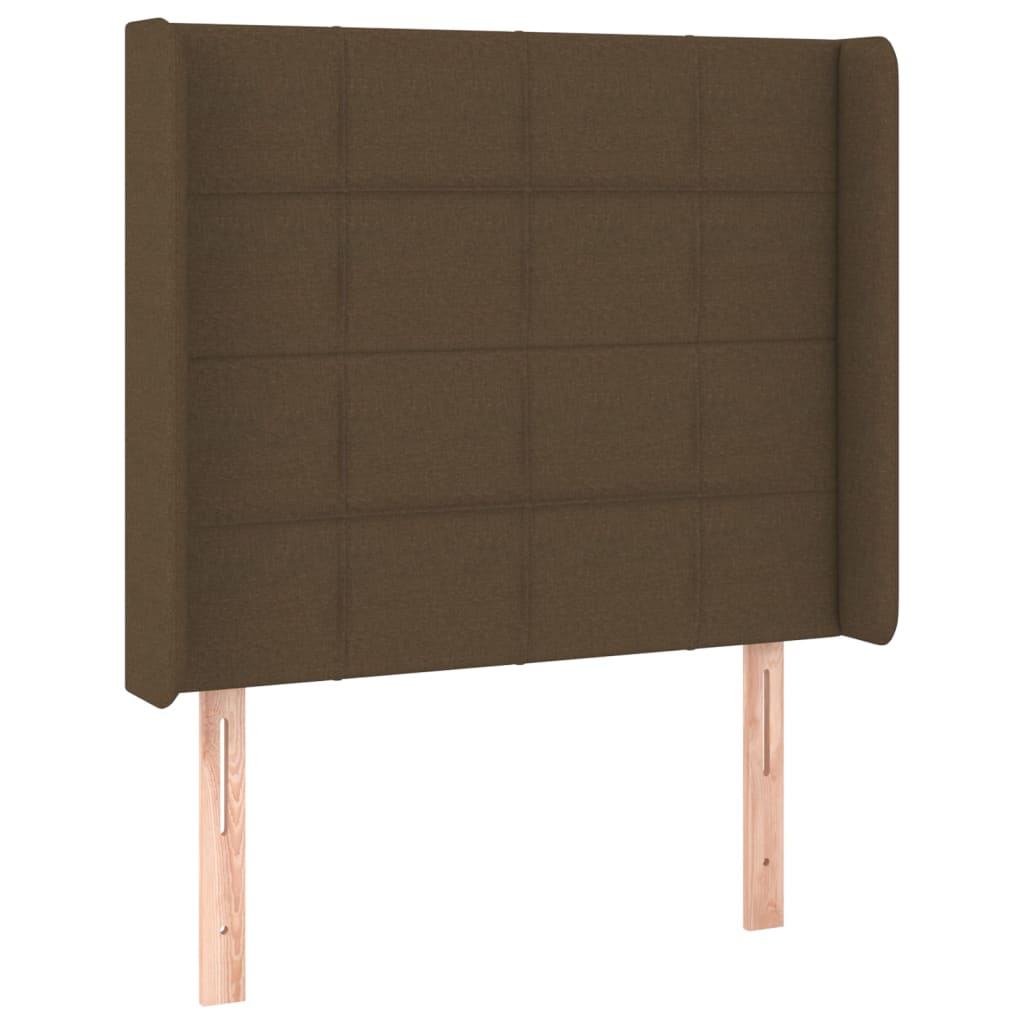 Pat cu arcuri, saltea și LED, maro închis, 90x190 cm, textil GartenMobel Dekor