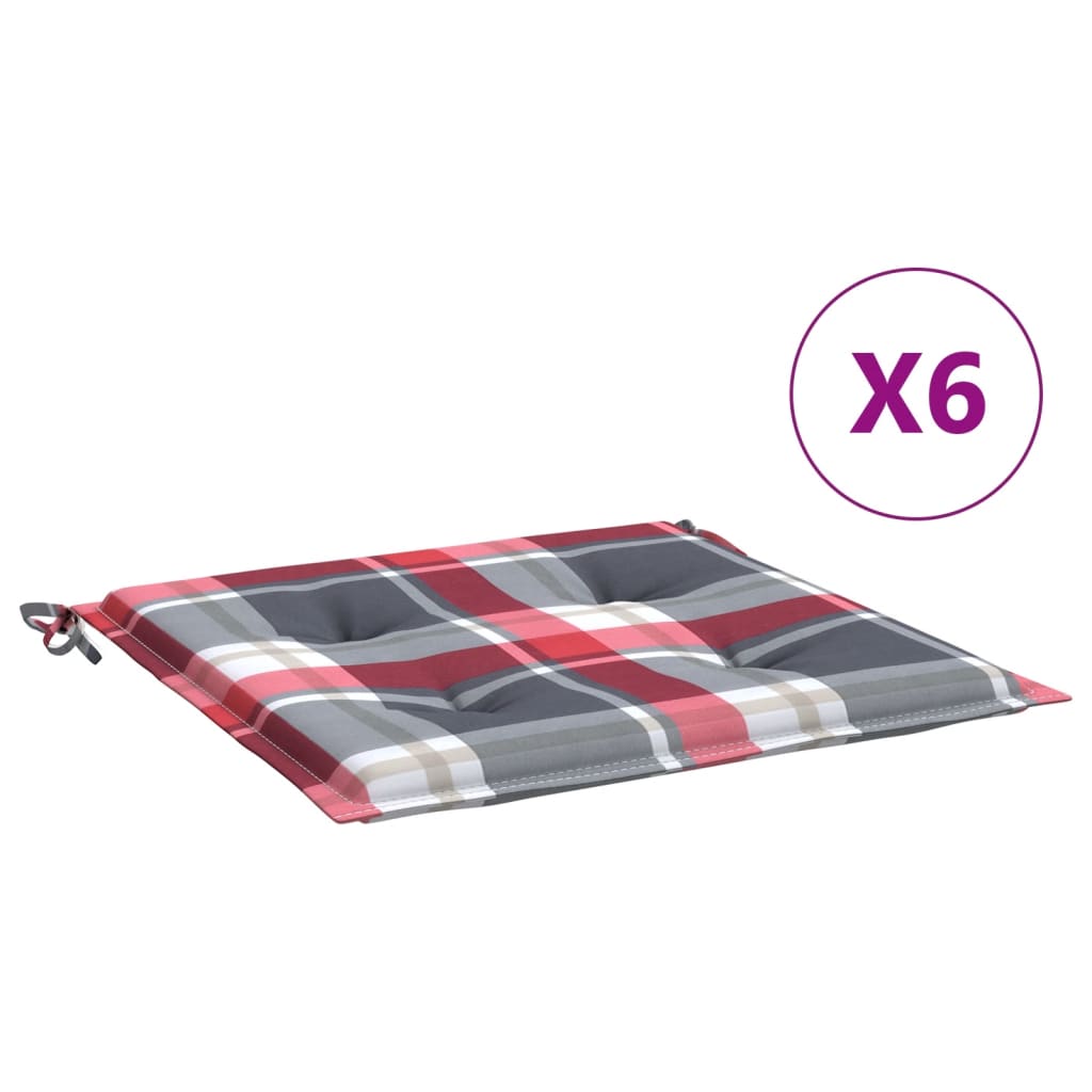 Perne de scaun model carouri, 6 buc., 40x40x3 cm, textil Oxford GartenMobel Dekor