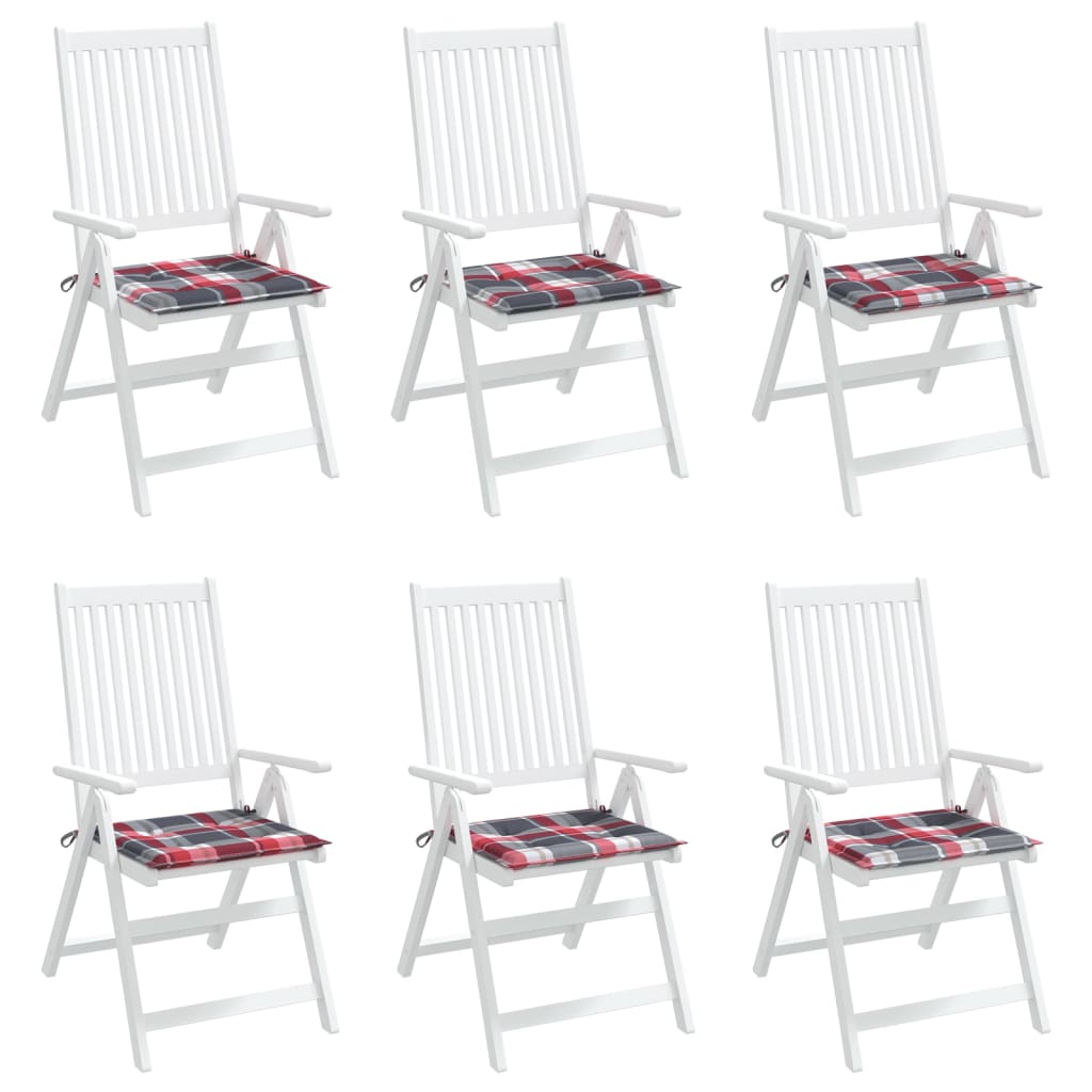 Perne de scaun model carouri, 6 buc., 40x40x3 cm, textil Oxford GartenMobel Dekor