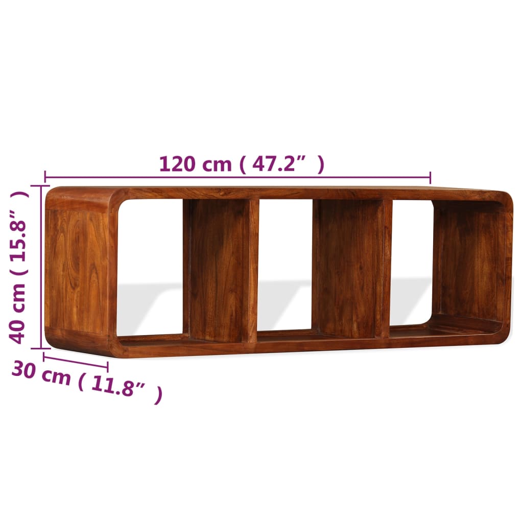 Comodă TV, lemn masiv cu finisaj tip miere, 120 x 30 x 40 cm GartenMobel Dekor