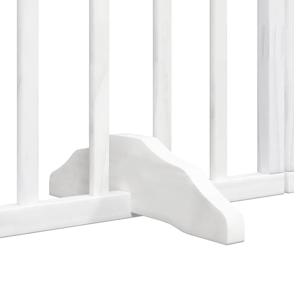 Poartă câini pliabilă cu ușă 12 panouri, alb, 960 cm, lemn plop GartenMobel Dekor