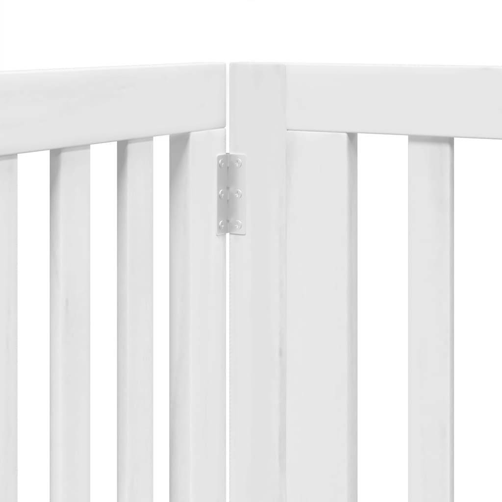Poartă câini pliabilă cu ușă, 6 panouri, alb, 480 cm, lemn plop GartenMobel Dekor