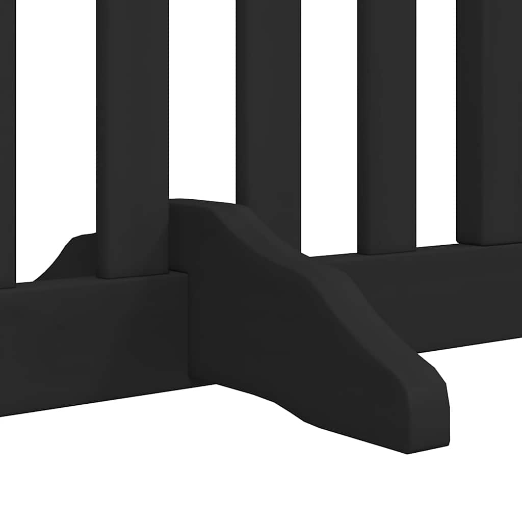 Poartă câini pliabilă cu ușă 12 panouri negru 960 cm, lemn plop GartenMobel Dekor