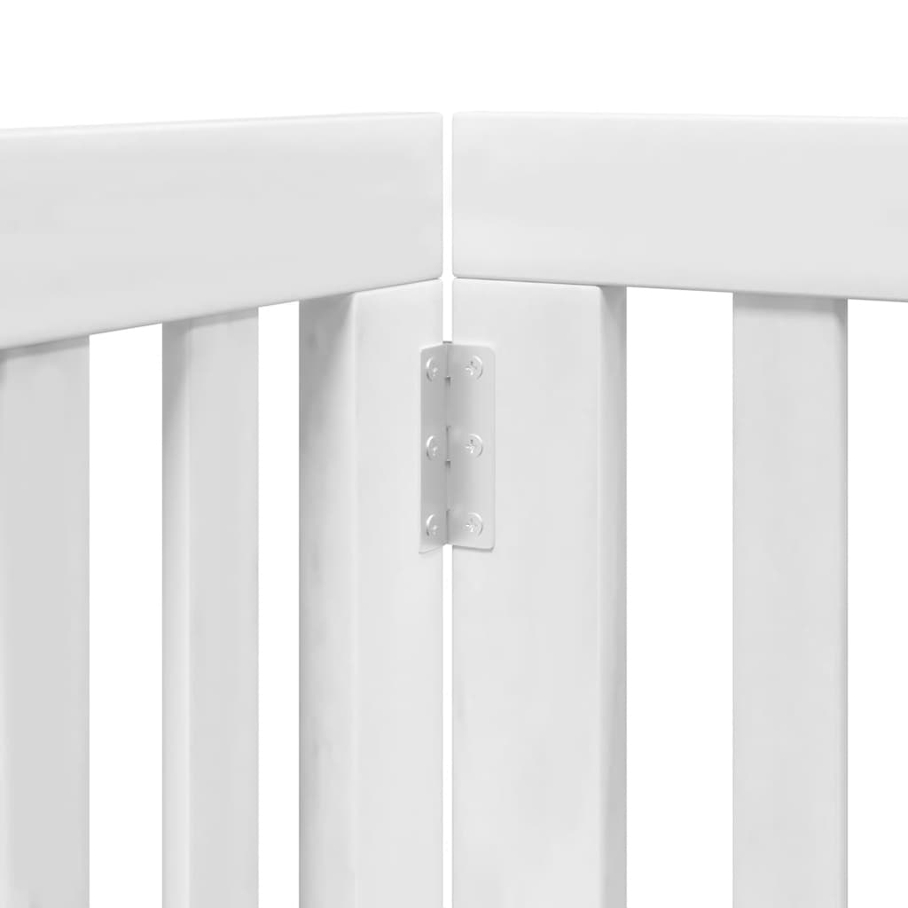 Poartă câini pliabilă cu ușă 15 panouri, alb, 750 cm, lemn plop GartenMobel Dekor