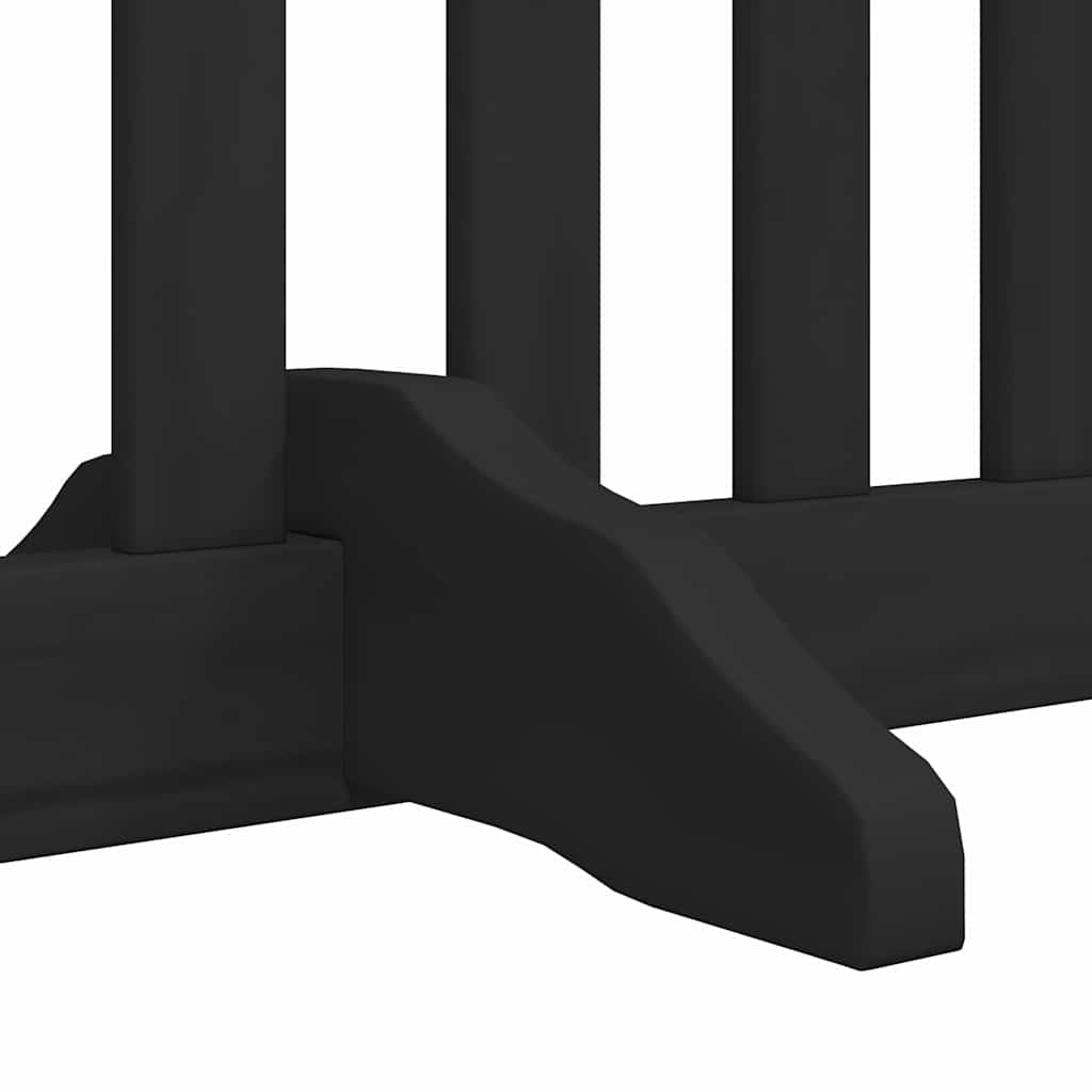 Poartă câini pliabilă cu ușă 8 panouri negru 640 cm, lemn plop GartenMobel Dekor