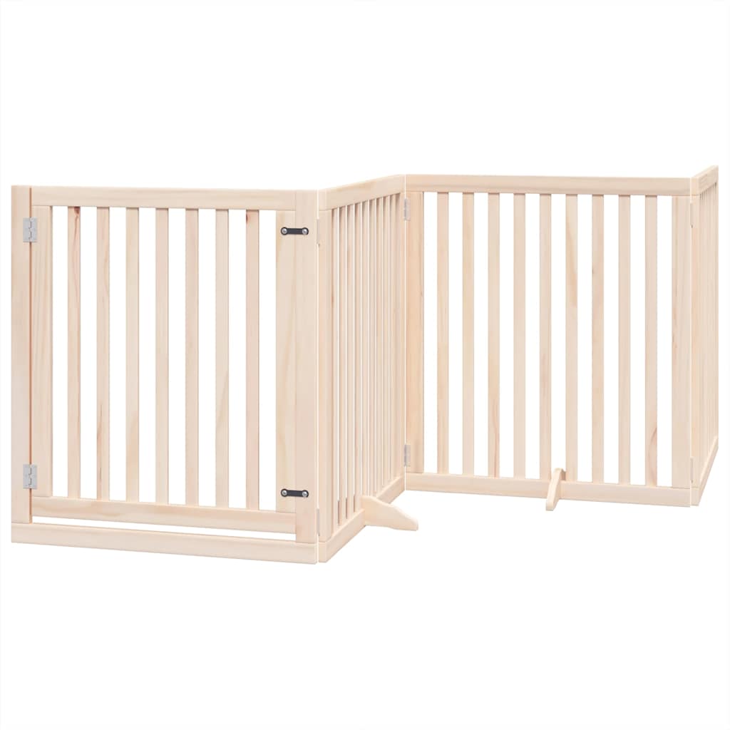Poartă de câini pliabilă cu ușă, 10 panouri, 800 cm, lemn plop GartenMobel Dekor