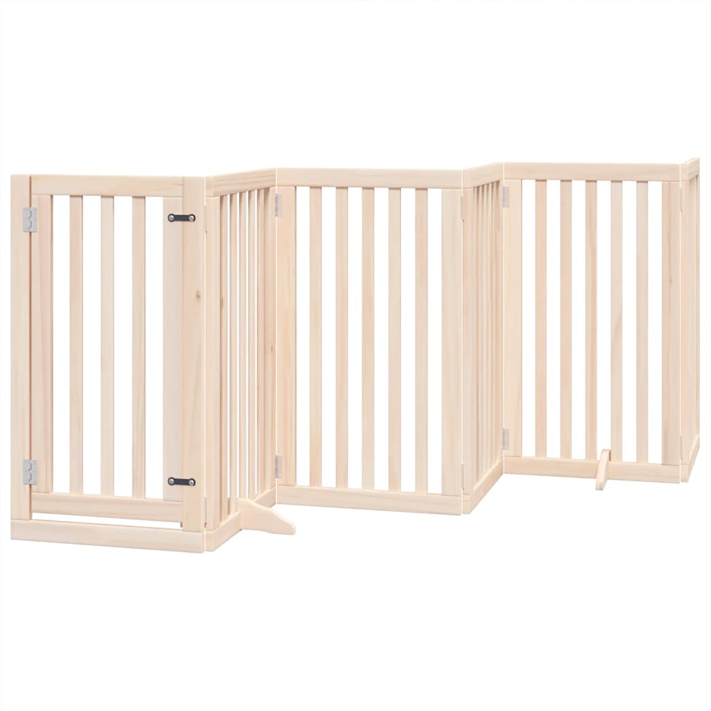 Poartă de câini pliabilă cu ușă, 12 panouri, 600 cm, lemn plop GartenMobel Dekor