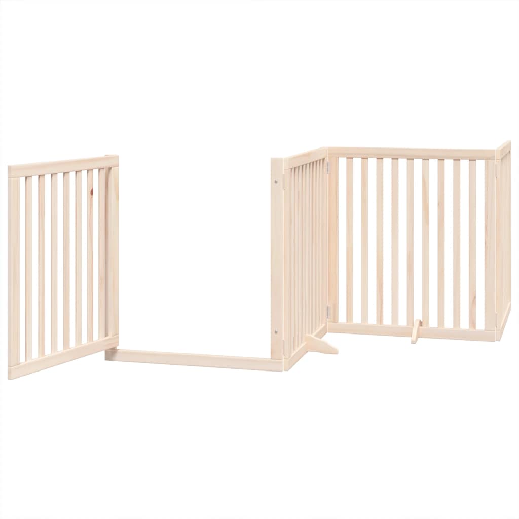 Poartă de câini pliabilă cu ușă, 6 panouri, 480 cm, lemn plop GartenMobel Dekor
