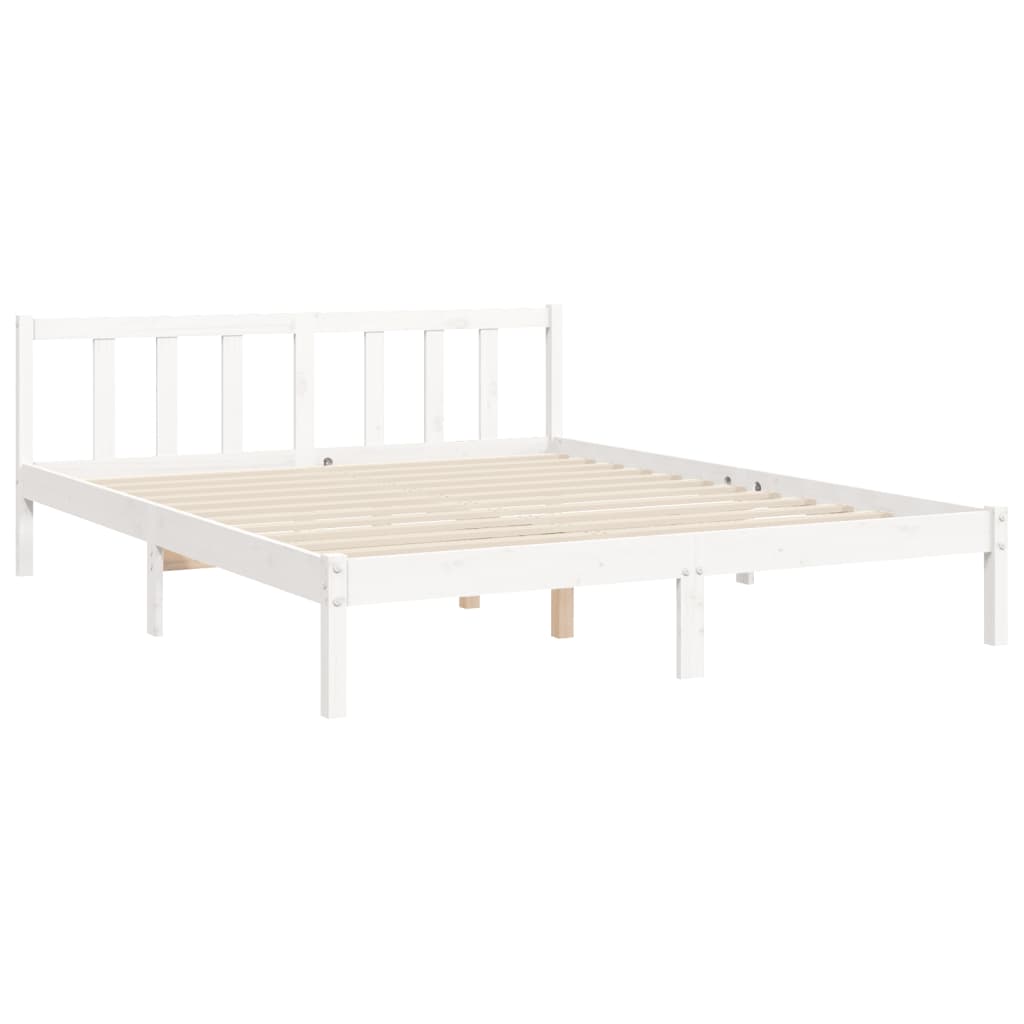 Cadru de pat fără saltea, alb, 160x200 cm, lemn masiv pin GartenMobel Dekor